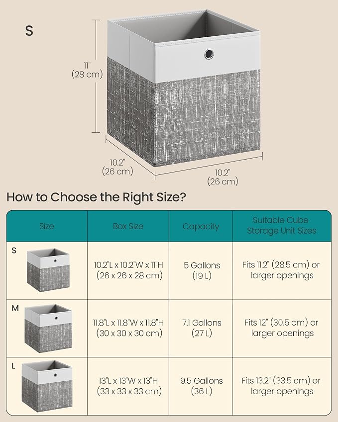 SONGMICS Storage Cubes, Cube Organizer Boxes - Image 4