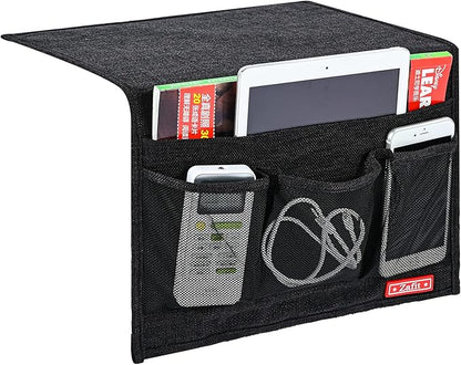 Zafit Linen 4 Pockets Bedside Caddy, Bedside Storage Organizer by ZAFIT