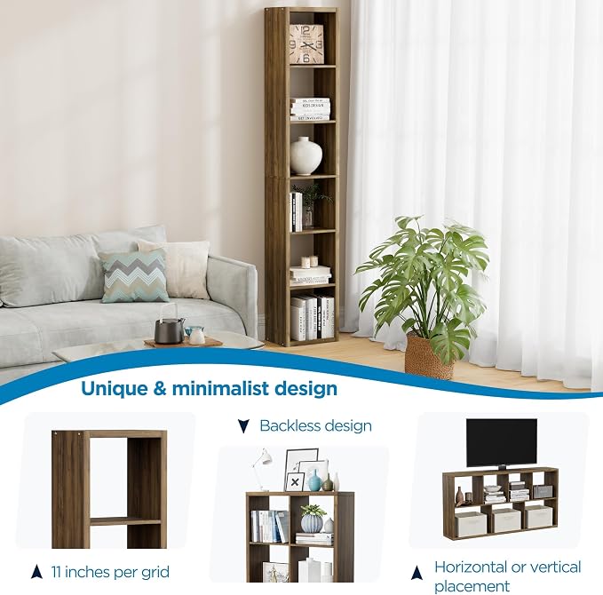 6 Cube Storage Organizer Single Row, Cube Shelf - Image 6