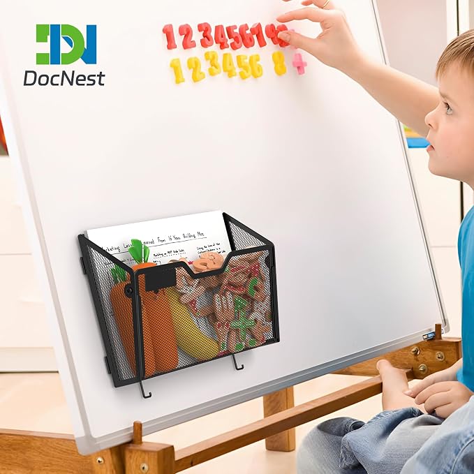 Docnest 6 Pack Dual-Mount Magnetic Mesh File Holders, Wall Organizer | Mount - Image 7