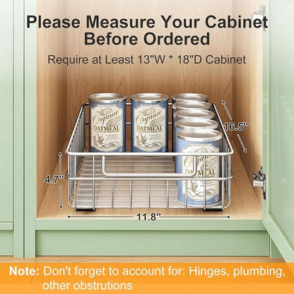 Pull out Cabinet Organizer, Stainless Steel 4-Pack Slide out Drawer - Image 2