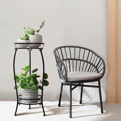 Plant Stand Indoor Outdoor 2 Tier 27" Tall Metal Potted Holder Rack Flower Pot - Image 8