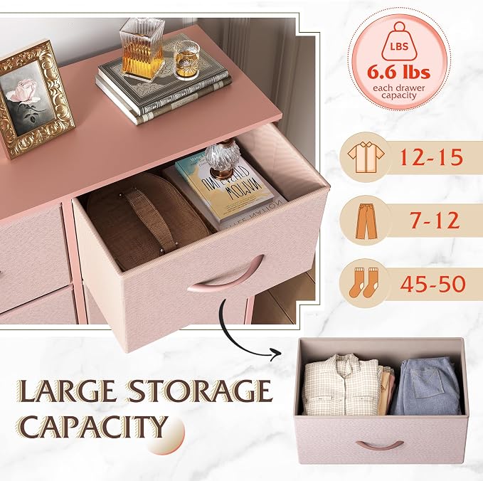 WLIVE Fabric Dresser for Bedroom, Tall Dresser - Image 5