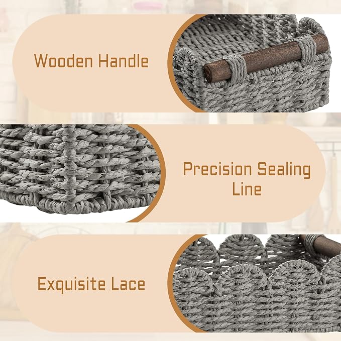 Storage Basket Wicker Baskets for Organizing Toilet Paper Storage Basket for - Image 2