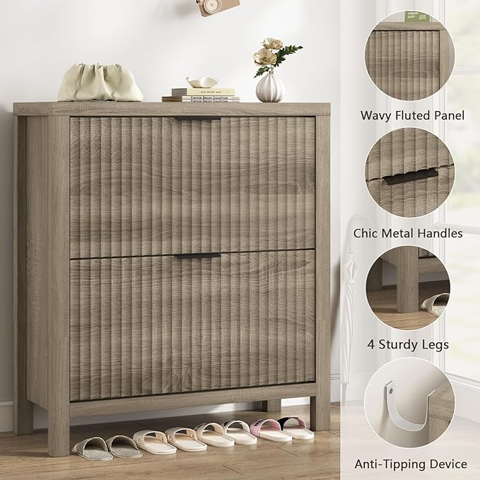 Fluted Shoe Cabinet Storage - Image 6