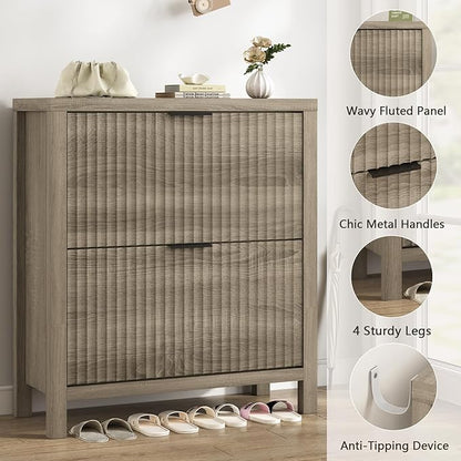 Fluted Shoe Cabinet Storage - Image 6