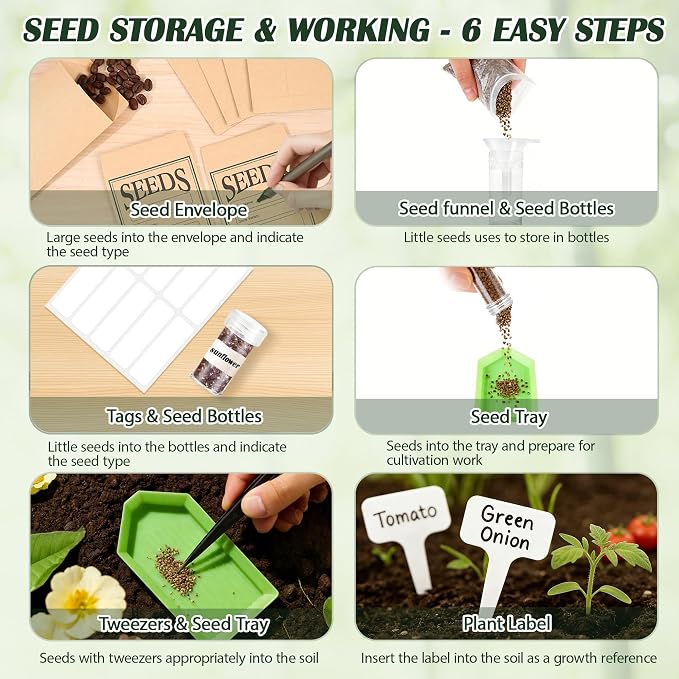Bamboo Seed Storage Organizer, Large Garden Seed Organizer - Image 5