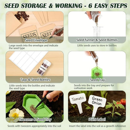 Bamboo Seed Storage Organizer, Large Garden Seed Organizer - Image 5