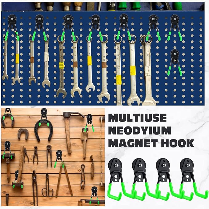 Landhoow Large Magnetic Hooks Heavy Duty Garage Magnet Hooks Strong Storage - Image 5