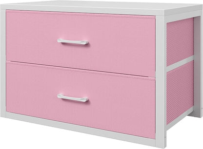 BOLUO Stackable Storage Drawers Closet Organizers and Storage Fabric White 2 by BOLUO