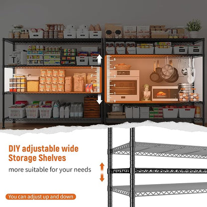 REIBII Storage Shelves 45.3''W Wire Shelving Unit 4 Tier Metal Shelves - Image 9