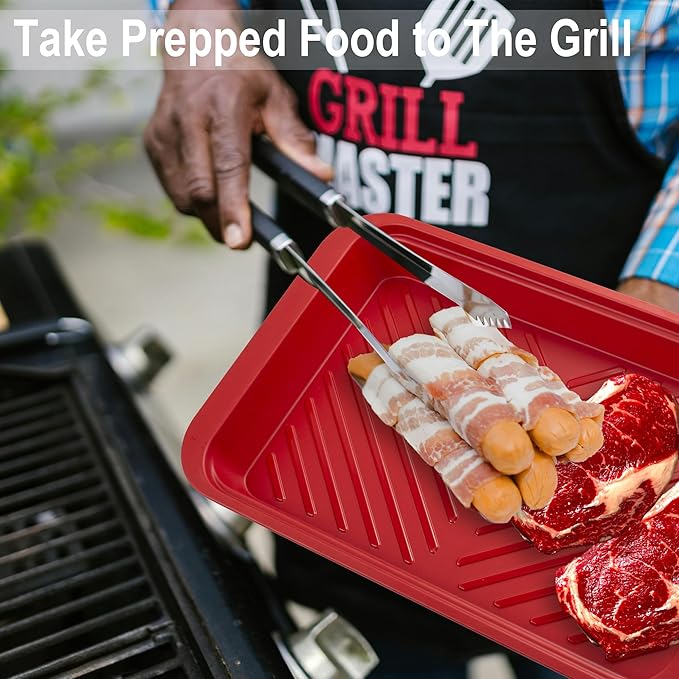 KAQAHIDO Grilling Bamboo Prep and Serve Trays, BBQ Platter - Image 4