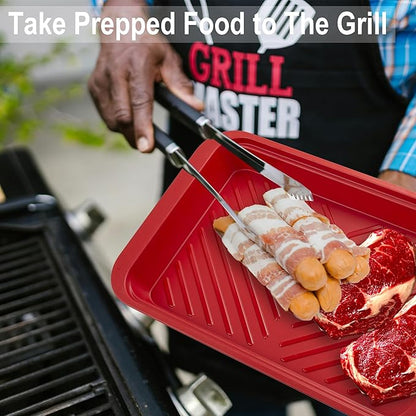 KAQAHIDO Grilling Bamboo Prep and Serve Trays, BBQ Platter - Image 4
