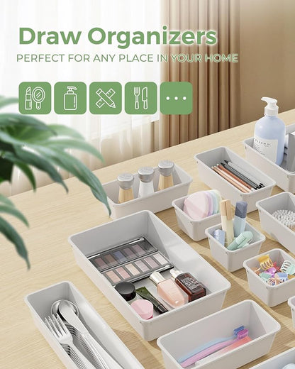 BiuLeon 25 PCS Plastic Drawer Organizers Set, 4-Sizes Vanity and Makeup - Image 3