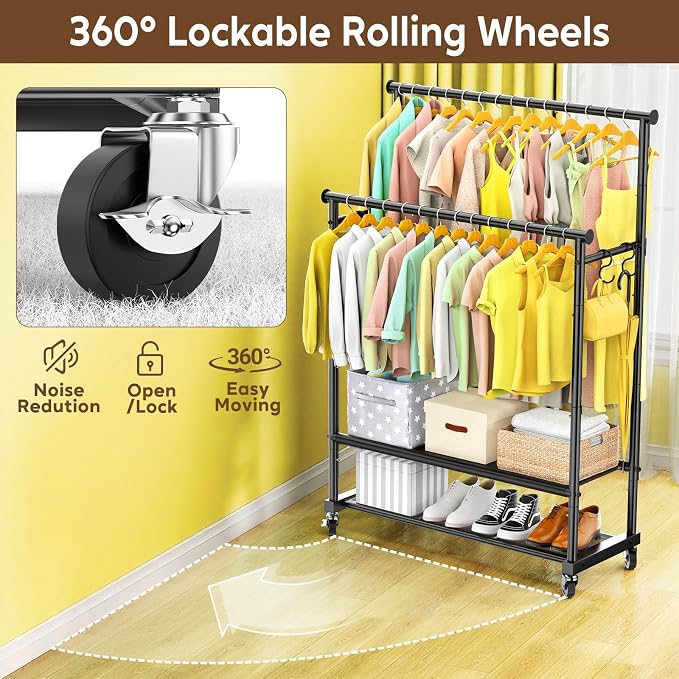 Double Rod Clothing Rack Heavy Duty - Image 6