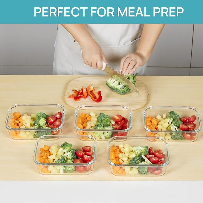 Vtopmart 5 Pack 35oz Glass Food Storage Containers - Image 4