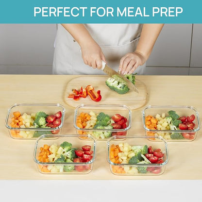 Vtopmart 5 Pack 35oz Glass Food Storage Containers - Image 3