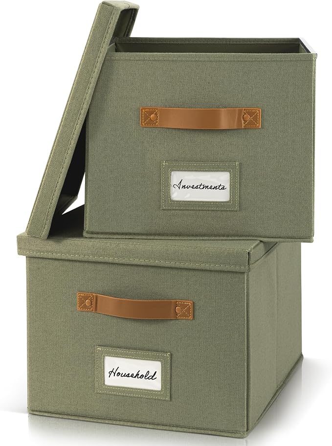 ZICOTO Decorative File Organizer Box Set of 2 - Image 9