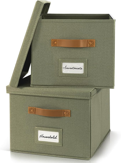 ZICOTO Decorative File Organizer Box Set of 2 - Image 9