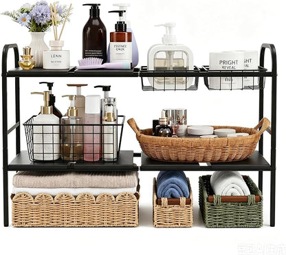 Expandable 2 Tier Under Sink Organizer, 28.74-34.5 Inch Width | - Image 7