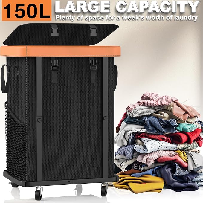 150L Large Fashion Laundry Basket - Image 3