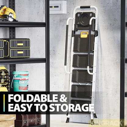 KINGRACK Folding 5-Step Ladder, 800 lbs Capacity Step Stool - Image 2