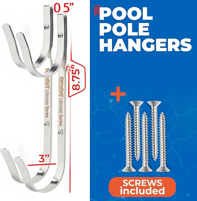 ProTuff 490 Promise 4-Pack Stainless Pool Pole Hanger, Wall Mount - Image 7