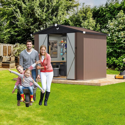 Metal Storage Shed, 8x6 Outdoor Storage Building, Large Backyard Garden Shed - Image 8