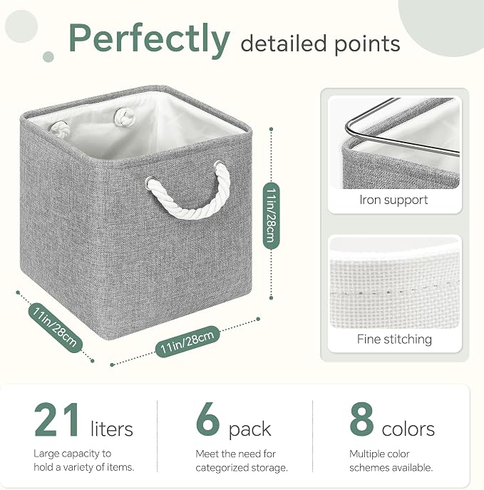 FinishingBo 11 inch Cube Storage Bin - Image 4