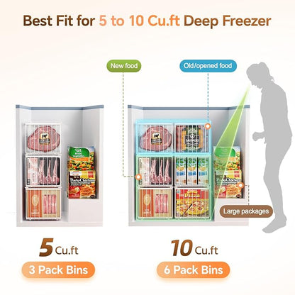 Freezer Organizer Bins, Enlarged Stackable Deep Chest Freezer Organizer Bins - Image 3