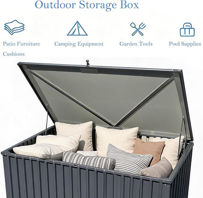 Garvee Outdoor Storage Box, 180 Gallon Waterproof Metal Storage Box, Outdoor - Image 7