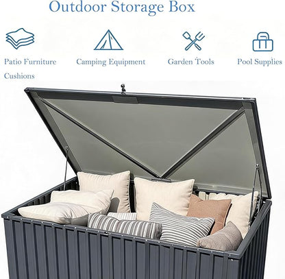 Garvee Outdoor Storage Box, 230 Gallon Waterproof Metal Storage Box, Outdoor - Image 7