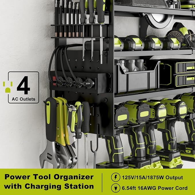 12 Cordless Drill Holder Large Power Tool Organizer Wall Mount - Image 3
