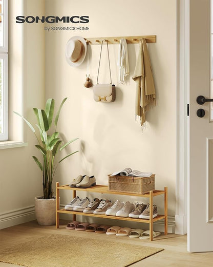 SONGMICS Bamboo Shoe Rack for Closet, Stackable Shoe Oragnizer - Image 2