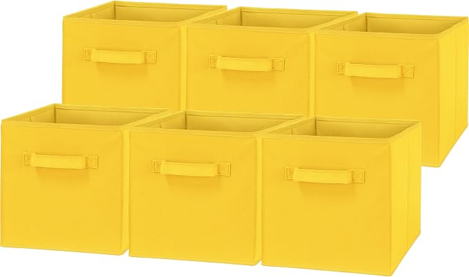 Simple Houseware Foldable Cube Storage Bins, 11-Inch Yellow by SimpleHouseware
