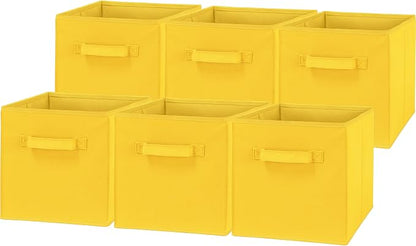 Simple Houseware Foldable Cube Storage Bins, 11-Inch Yellow by SimpleHouseware