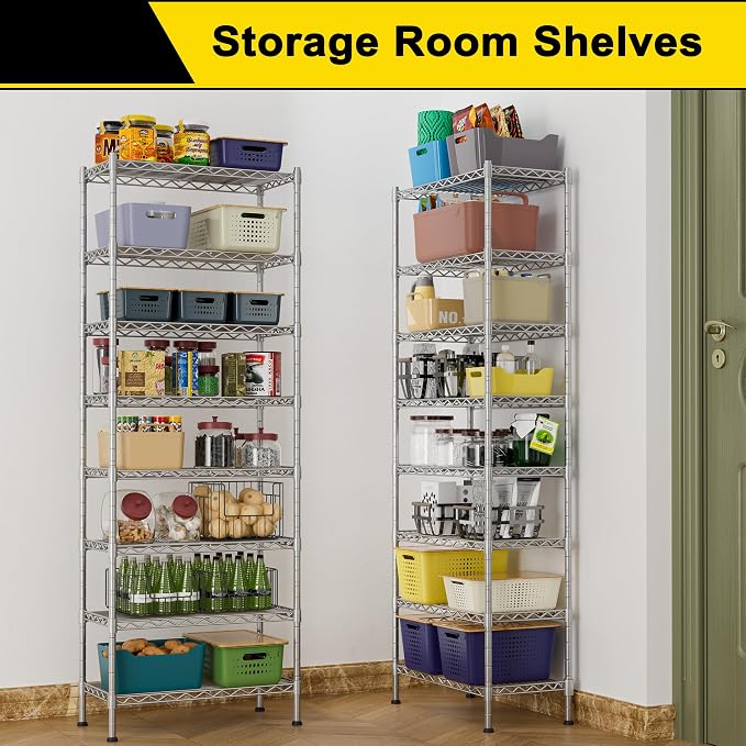 GIOTORENT 8-Wire Garage Shelving Storage Shelves, Kitchen Storage Adjustable - Image 7