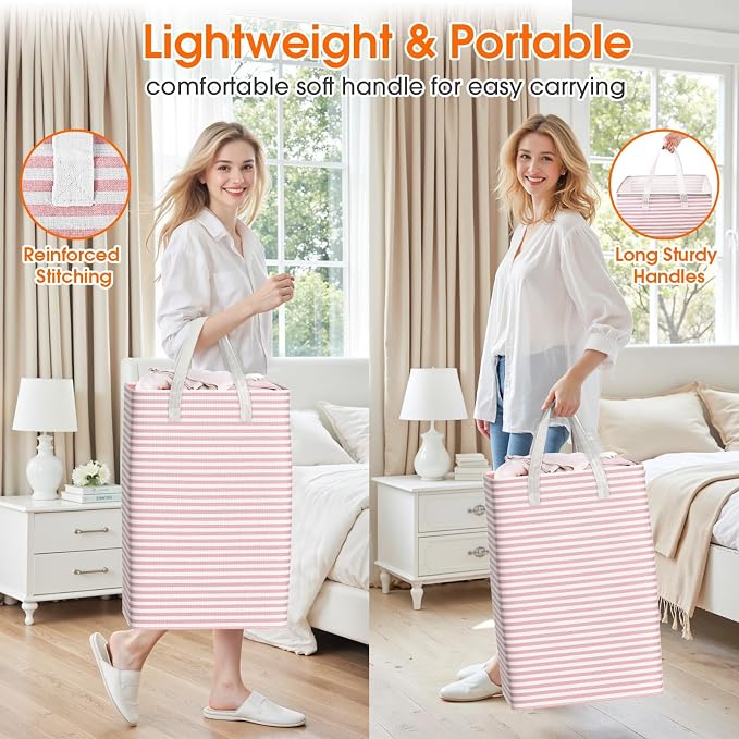 3 Pack Large Laundry Basket, Waterproof & Freestanding Laundry Hamper, - Image 6
