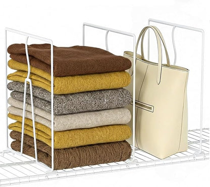 SortNStore Wire Shelf Dividers for Closet: 12-inch Tall 12-inch Deep 6 Pack by SortNStore