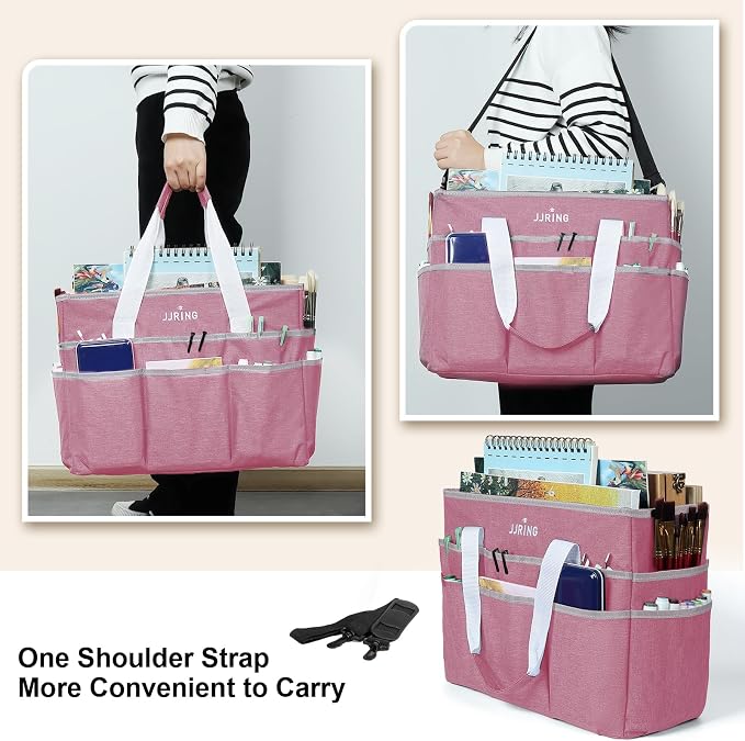 JJRING Craft Organizer Tote Bag, Large Art Storage Caddy - Image 5
