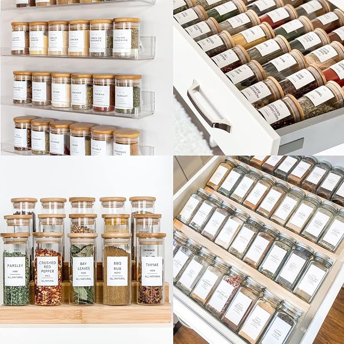 GPOVVIMX 191 Spice Jar Labels Preprinted Minimalist Stickers - Image 6