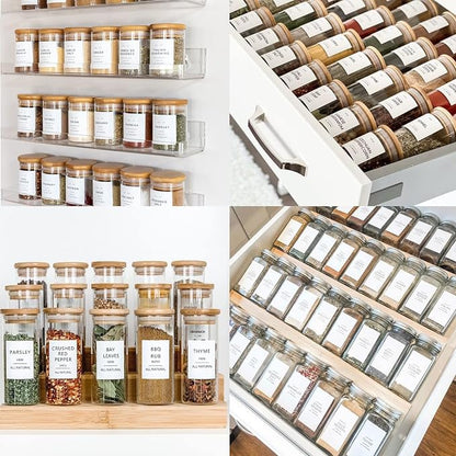 GPOVVIMX 191 Spice Jar Labels Preprinted Minimalist Stickers - Image 6