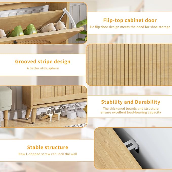 Fsbecl Shoe Storage Cabinet for Entryway - Image 3