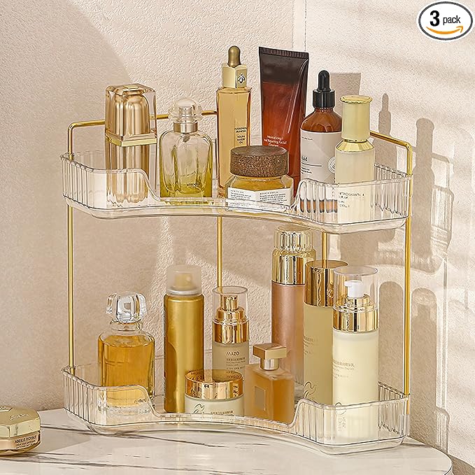 Aveniee Corner Bathroom Counter Organizer, Bathroom Countertop Shelf Makeup by Aveniee