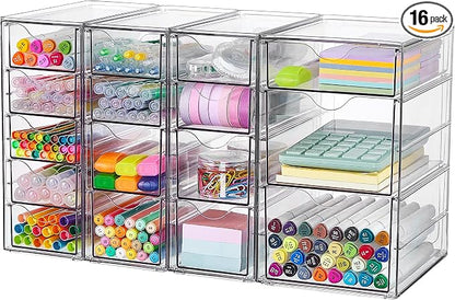 Vtopmart 4 Set Clear Desk Organizer, Pen Organizer by Vtopmart