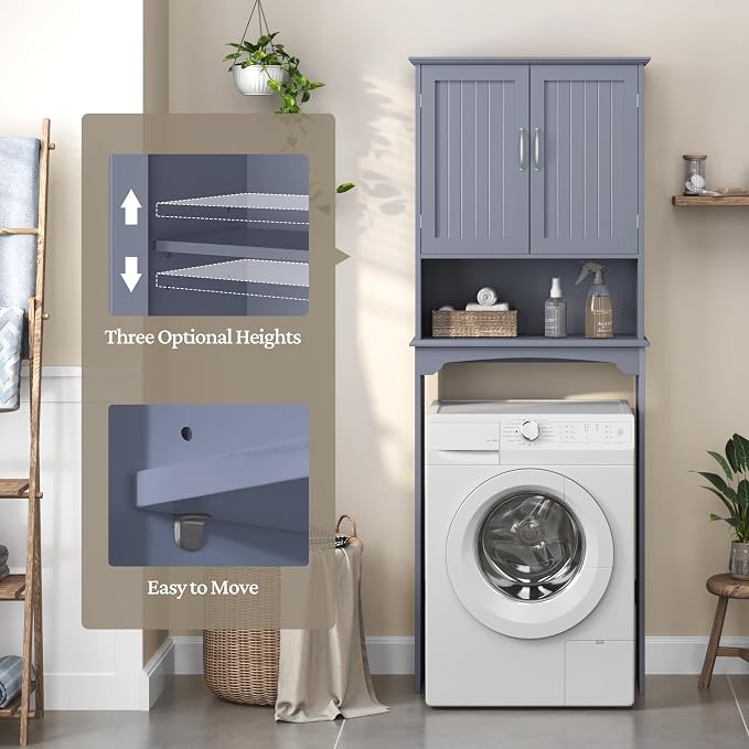 Yaheetech Over the Toilet Storage Cabinet, Bathroom Organizer, Open Compartment - Image 8