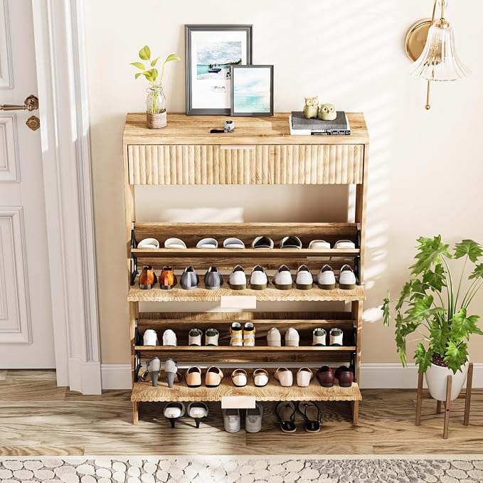 Fluted Shoe Cabinet Storage - Image 8