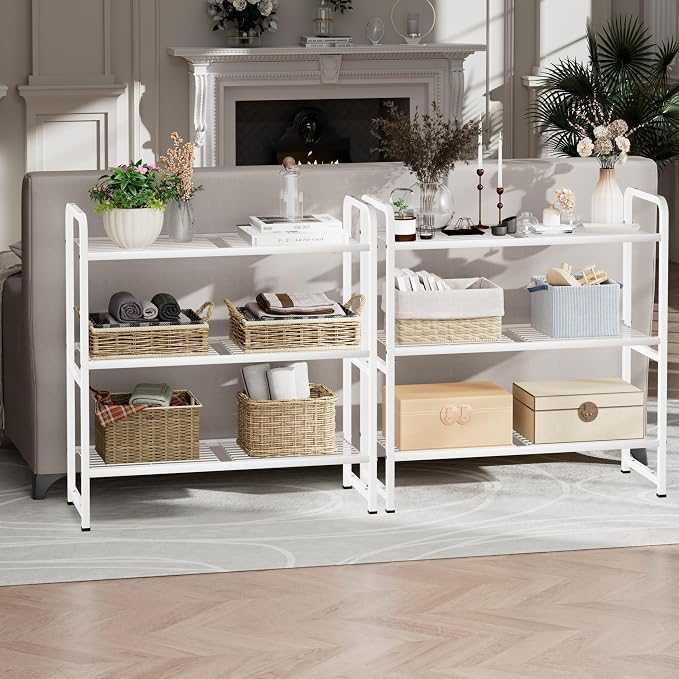 Simple Shelf Organizer for Outdoor, 3 Tier Stackable Metal Wire Shelving Unit - Image 6