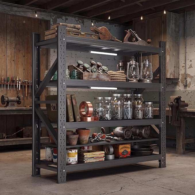 71" W Heavy Duty Garage Shelving, 5000LBS Industrial 4-Tier Rack | 69"H x by TXTDPL