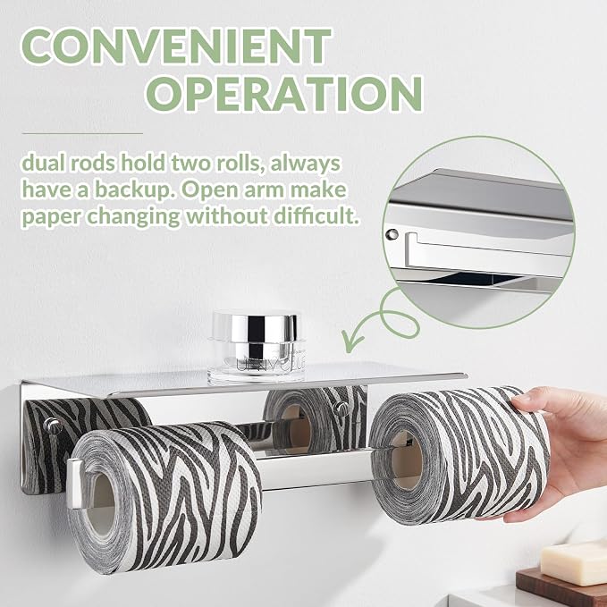 APLusee Double Toilet Paper Holder - Image 7
